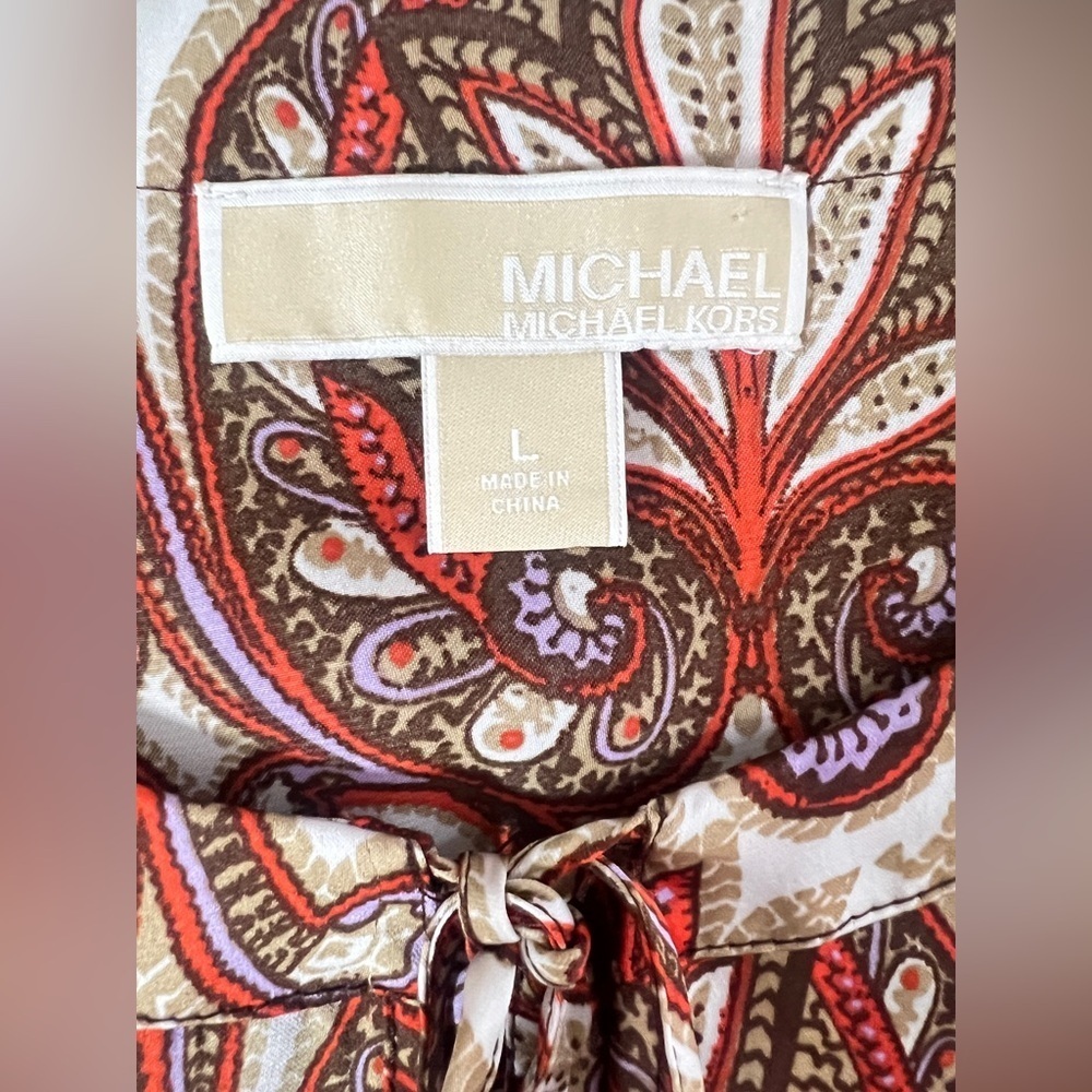 MICHAEL Michael Kors Paisley Blouse in Red and Brown - Picture 7 of 9